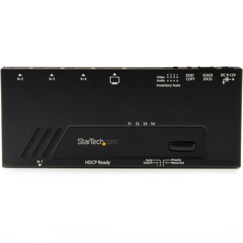 Startech .com 4-Port HDMI Automatic Video Switch4K 2×1 HDMI Switch with Fast Switching, Auto-Sensing and Serial ControlSwitch between fo… VS421HD4KA