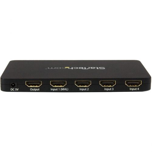 Startech .com 4-Port HDMI Automatic Video Switch w/ Aluminum Housing and MHL Support4K 30HzSwitch between four HDMI sources on a single H… VS421HD4K