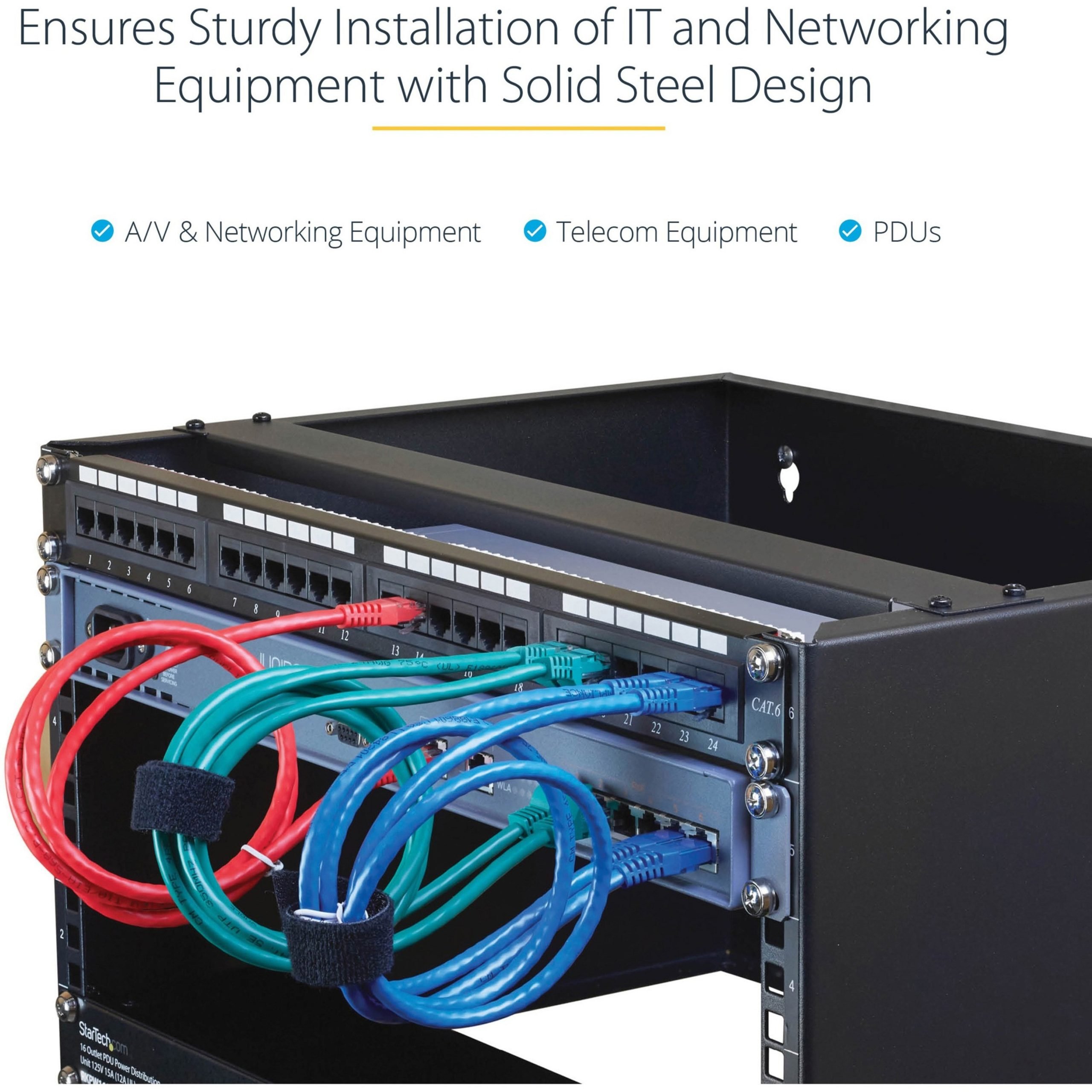 Startech .com 4U Wall Mount Rack, 13.78in Deep, 19 inch Wall Mount