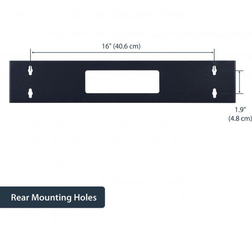 Startech .com 2U 19in Hinged Wallmount Bracket for Patch PanelsBlack WALLMOUNTH2