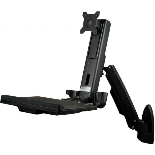 Startech .com Wall Mount Workstation, Full Motion Standing Desk, Ergonomic Height Adjustable Monitor & Keyboard Tray Arm, For VESA DisplayErg… WALLSTS1