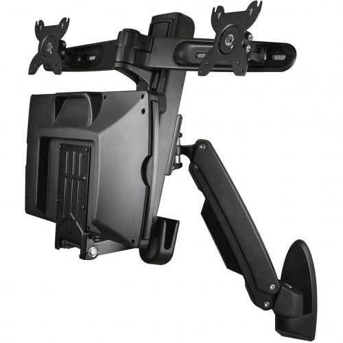 Startech .com Wall Mount Workstation, Full Motion Standing Desk with Ergonomic Height Adjustable Dual VESA Monitor & Keyboard Tray ArmErgonom… WALLSTS2