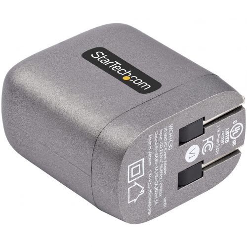 Startech .com 30W USB-C Wall Charger, Portable GaN Charger w/ USB Power Delivery Fast Charging, USB-IF Certified, 6ft Cable, USB-C Charger30 W… WCH1C30