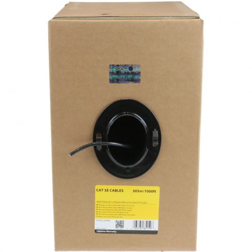 Startech .com 1000 ft Bulk Roll of Black CMR Cat5e Solid UTP Riser CableMake reliable Ethernet connections in applications requiring CMR-ra… WIR5ECMRBK