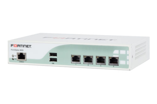 Fortinet FortiGate 80D Network Security/Firewall Appliance4 PortGigabit Ethernet4 x RJ-45Desktop, Rack-mountable FG-80D