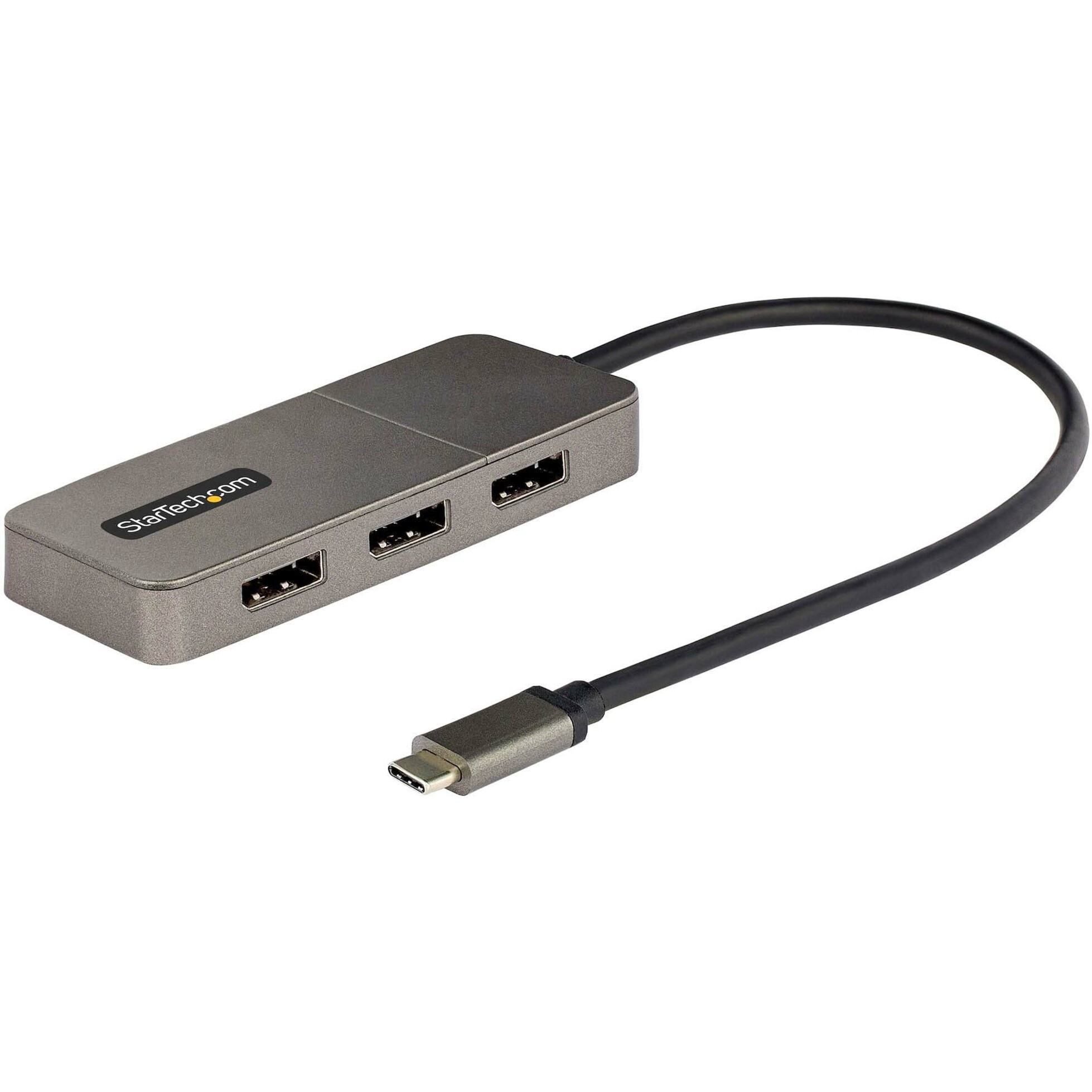 Startech .com USB-C to Triple DisplayPort MST Hub, 3x DP 4K 60Hz, 1ft (30cm) Cable, DP 1.4 Multi-Stream Transport Hub, DisplayPort Splitter… MST14CD123DP
