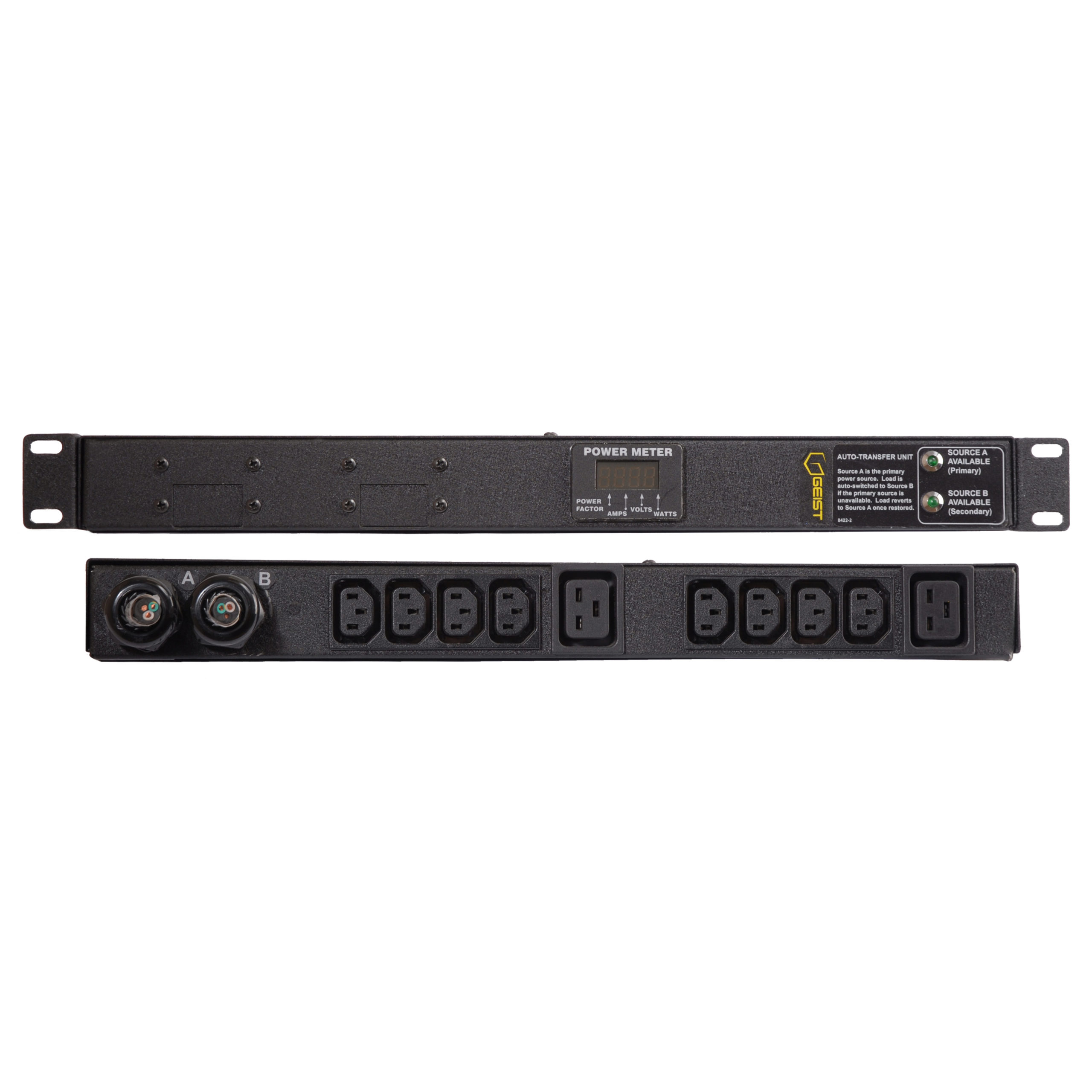 Vertiv Geist ATRCN102-102I82TL6 Automatic Transfer Switch2 x IEC 60320 C19, 8 x IEC 60320 C133300 VA208 V AC 14451