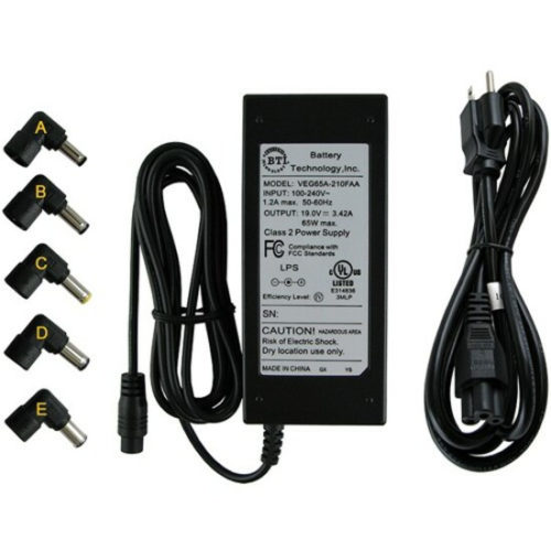 Battery Technology BTI AC-U65W-5X AC AdapterOEM Compatible A000007020 CF745 K000042840 NX061 P975F 04G2660031T2 200-XX027-11-1 200-XX047-11-1 A00020 NX061/NP AC-U65W-5X