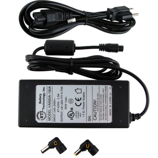 Battery Technology BTI 90W AC AdapterFor Notebook90W4.7A19V DC AC-U90W-AR