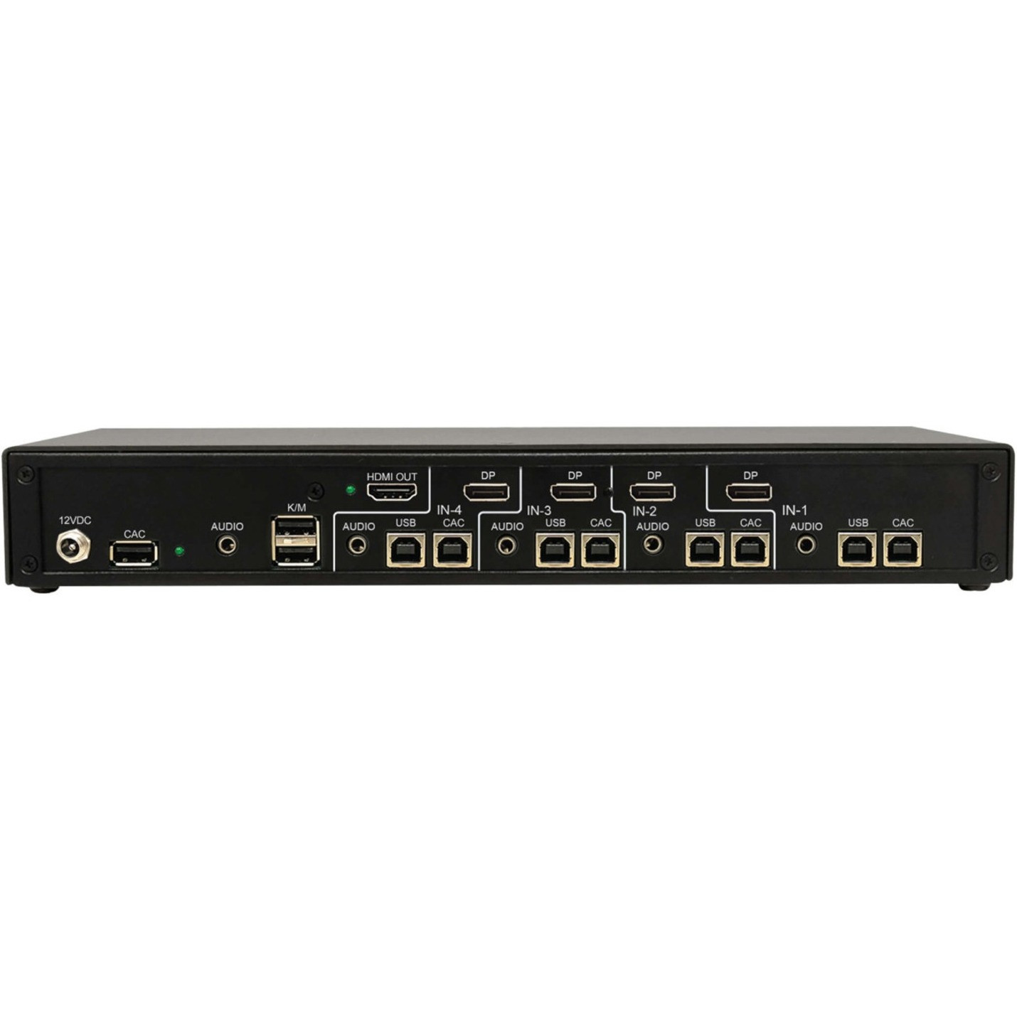 Tripp Lite Secure KVM Switch, 4-Port, Single Head, DP to HDMI (x4), 4K, NIAP PP4.0, Audio, CAC, TAA4 Computer1 Local User3… B002-HD1AC4-N4