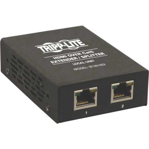 Tripp Lite 2-Port HDMI Over Cat5/Cat6 Video Extender / Splitter Intl Power Supply1 Input Device2 Output Device200 ft Range2 x N… B126-002-INT