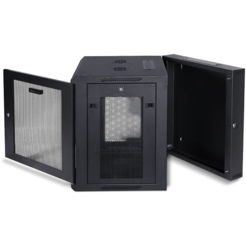 Cyber Power CR12U51001 Wall Mount Enclosure12U 19″ Swing-out Wall Mount Enclosure, 600mm wide, 600mm deep, hex perforated metal door, side… CR12U51001