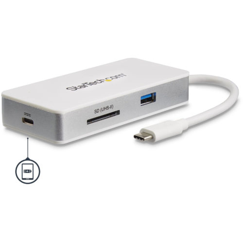 Startech .com USB C Multiport Adapter4K HDMISD / SDHC / SDXC Slot (UHS-II)Power DeliveryGbEUSB 3.0 PortUSB C AdapterUSB… DKT3CHSD4GPD