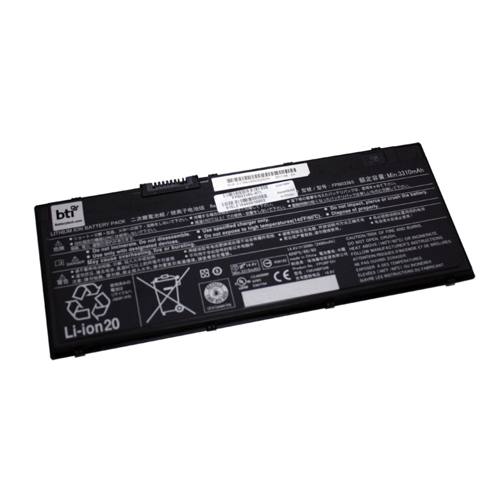 Battery Technology BTI For Notebook Rechargeable3490 mAh50 Wh14.40 V FPB0338S-BTI