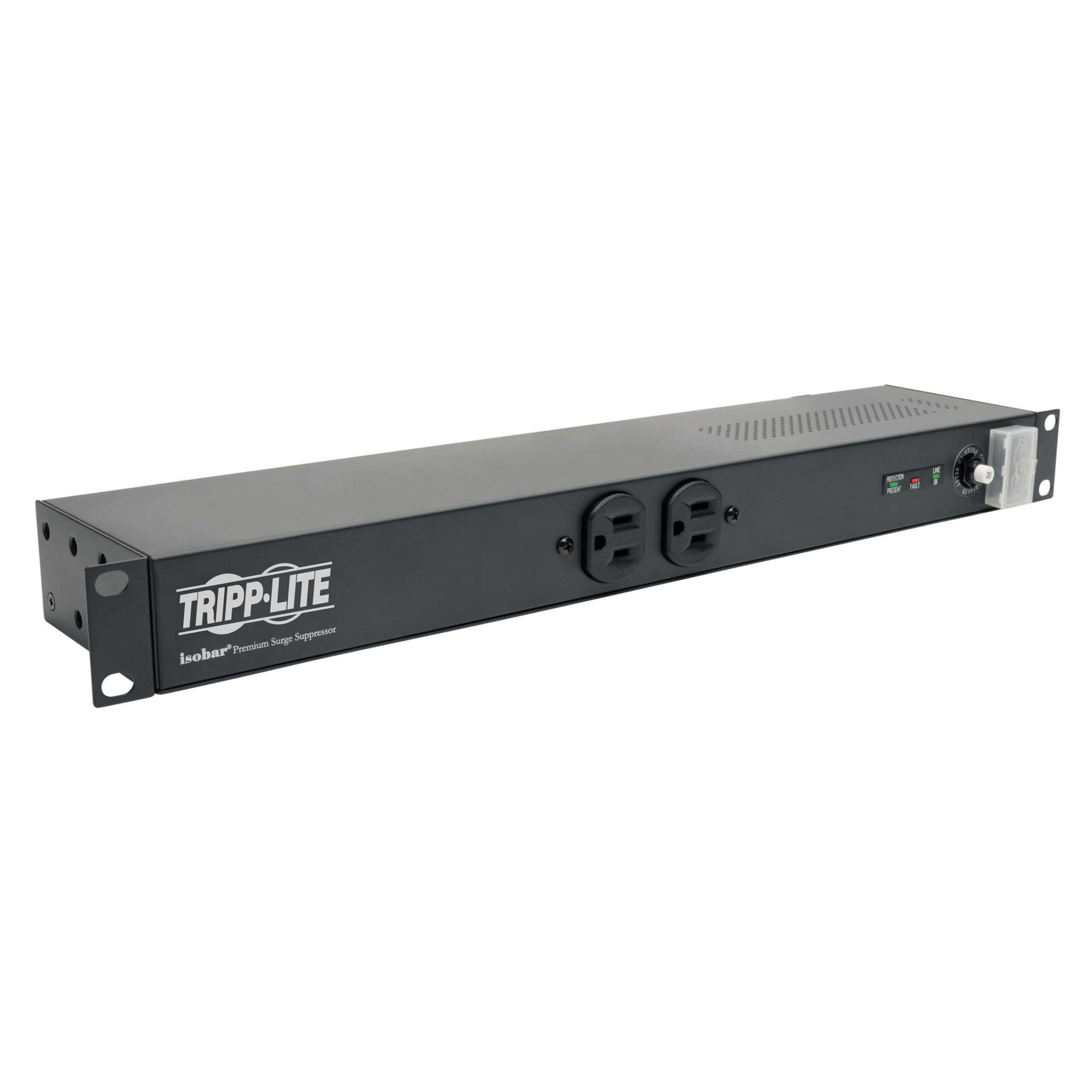 Tripp Lite Isobar Surge Protector Rackmount 20A 12 Outlet 15′ Cord 1URMReceptacles: 12 x NEMA 5-20R3840J IBAR12-20T