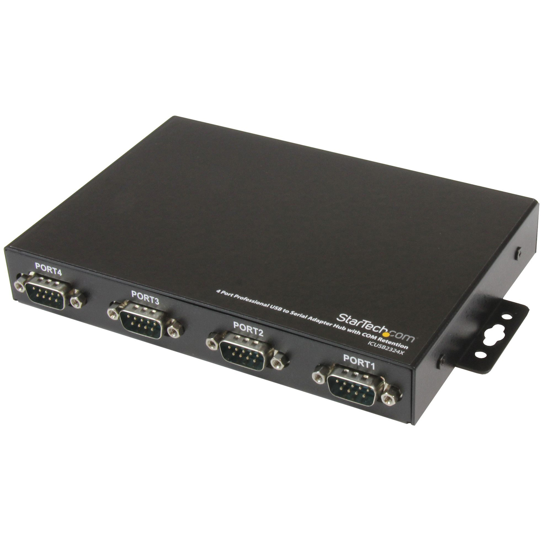 Startech .com USB to Serial Adapter Hub4 PortWall MountCOM Port RetentionTexas InstrumentsUSB to RS232 AdapterAdd 4 serial R… ICUSB2324X