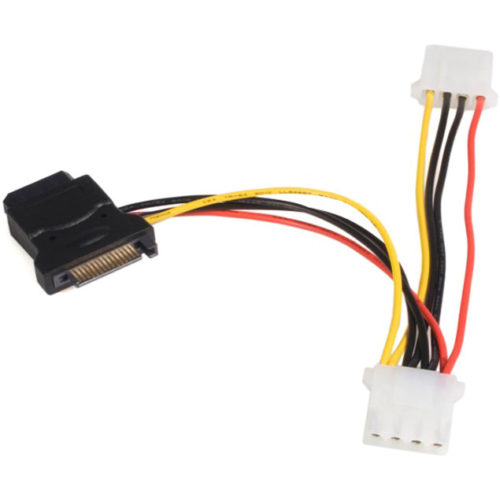 Startech .com Serial ATA 15 Pin to LP4 Power Cable Adapter w/ 2 Extra LP46 LP4SATAFM2L