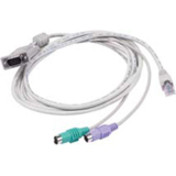 Raritan MCUTP06-PS2 Cat.5 KVM MCUTP Cable AdapterRJ-45 Male NetworkHD-15 Male VGA, mini-DIN (PS/2) Male Keyboard/Mouse2ft MCUTP06-PS2
