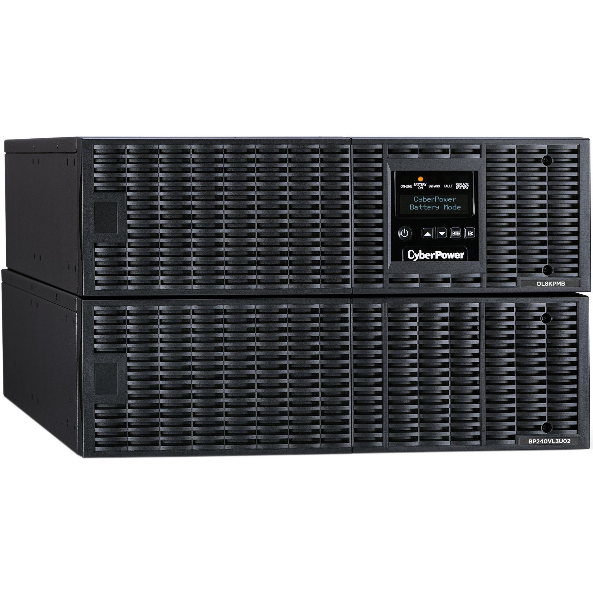 Cyber Power OL8KRTMB Smart App Online UPS Systems8000VA/8000W, 200240 VAC, Hardwire, 6U, Rack / Tower, Sine Wave, 7 Outlets, LCD, Pan… OL8KRTMB