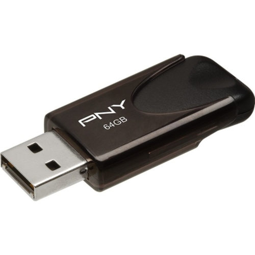PNY Technologies 64GB Attaché 4 USB 2.0 Flash Drive64 GBUSB 2.0Black Warranty P-FD64GATT4-GE