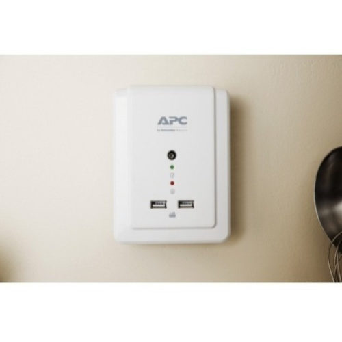 APC by Schneider Electric Essential SurgeArrest 6 Outlet Wall Mount With USB, 120V4 x NEMA 5-15R, 2 x USB1080 J120 V Input P6WU2