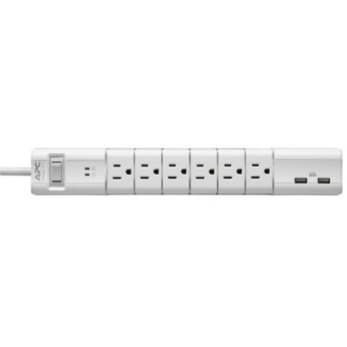 APC by Schneider Electric SurgeArrest Essential 6-Outlet Surge Suppressor/Protector6 x NEMA 5-15R, 2 x USB1800 VA1080 J120 V AC Inpu… PE6RU3W