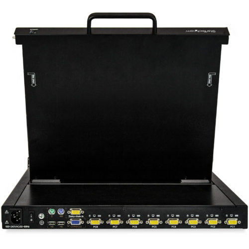 Startech .com 8 Port Rackmount KVM Console w/ CablesIntegrated KVM Switch w/ 17″ LCD1U LCD KVM Drawer 50000 MTBFUSB + VGA Support -… RKCONS1708K