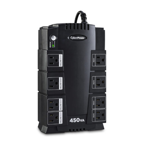 Cyber Power SE450G Battery Backup UPS Systems450VA/260W, 120 VAC, NEMA 5-15P, Compact, 8 Outlets, $75000 CEG,  Warranty SE450G