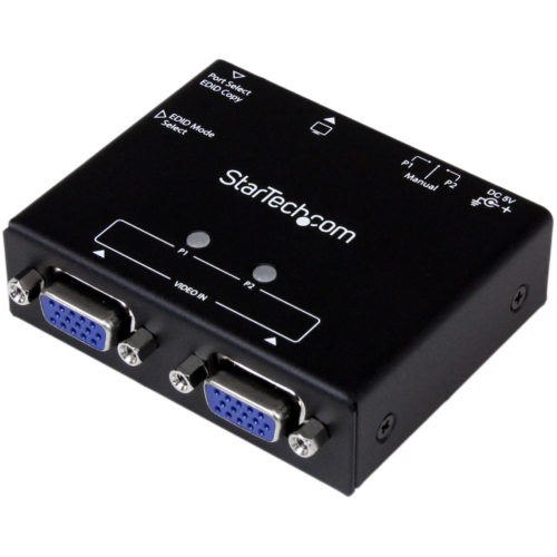 Startech .com 2-Port VGA Auto Switch Box with Priority Switching and EDID CopyShare a VGA monitor/projector between 2 VGA sources, with autom… ST122VGA