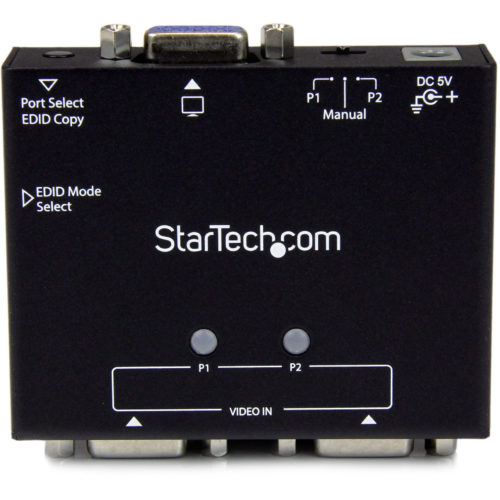 Startech .com 2-Port VGA Auto Switch Box with Priority Switching and EDID CopyShare a VGA monitor/projector between 2 VGA sources, with autom… ST122VGA