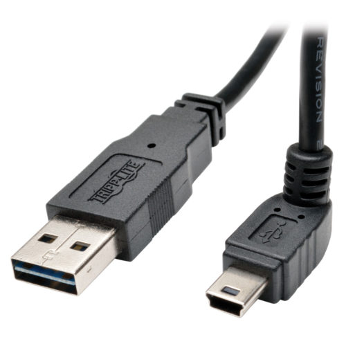 Tripp Lite 3ft USB 2.0 Converter Adapter Cable Reversible A to Down Angle 5Pin Mini B M/MUSB for PDA, Camera, Cellular Phone3 ft1… UR030-003-DNB