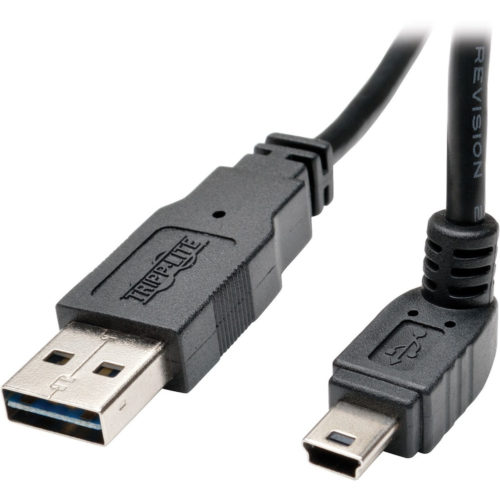 Tripp Lite 3ft USB 2.0 Converter Adapter Cable Reversible A to Down Angle 5Pin Mini B M/MUSB for PDA, Camera, Cellular Phone3 ft1… UR030-003-DNB