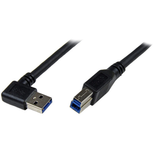 Startech .com 1m Black SuperSpeed USB 3.0 CableRight Angle A to BM/MConnect USB 3.0 devices, even in hard to reach areas and tight s… USB3SAB1MRA