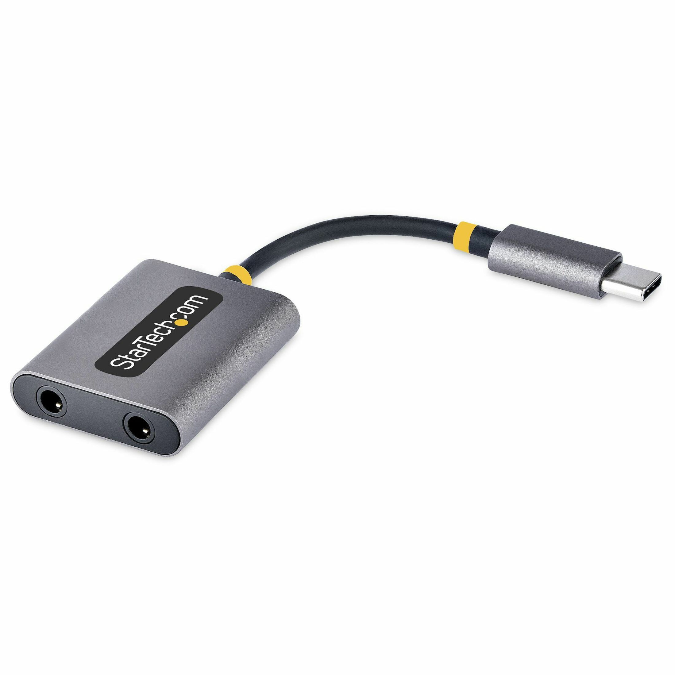 Startech .com USB-C Headphone Splitter, USB Type C Dual Headset Adapter w/Mic Input, USB C to 3.5mm Audio Adapter/Earphone Dongle/Aux… USBC-AUDIO-SPLITTER