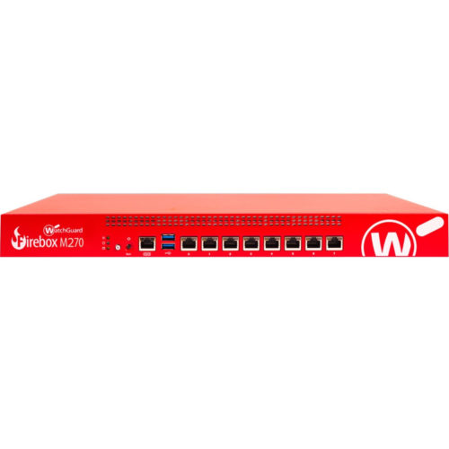 WatchGuard Firebox M270 Network Security/Firewall Appliance8 Port1000Base-TGigabit EthernetAES (256-bit), AES (128-bit), 3DES, DES… WGM27997