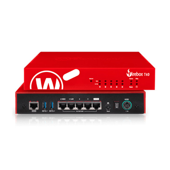 WatchGuard Firebox T40 MSSP Appliance (US)5 Port10/100/1000Base-TGigabit Ethernet4 x RJ-45Tabletop WGT40997-US