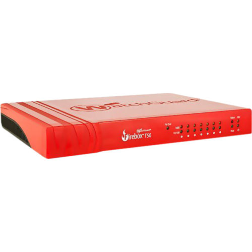 WatchGuard Firebox T50 Network Security/Firewall Appliance7 Port10/100/1000Base-TGigabit EthernetDES, 3DES, AES (128-bit), AES (… WGT50643-WW
