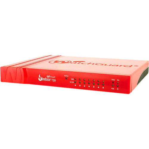 WatchGuard Firebox T50 Network Security/Firewall Appliance7 Port10/100/1000Base-TGigabit EthernetDES, 3DES, AES (128-bit), AES (… WGT50643-WW