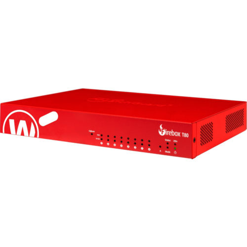 WatchGuard Firebox T80 MSSP Appliance (US)8 Port10/100/1000Base-TGigabit Ethernet6 x RJ-451 Total Expansion SlotsTabletop WGT80997-US