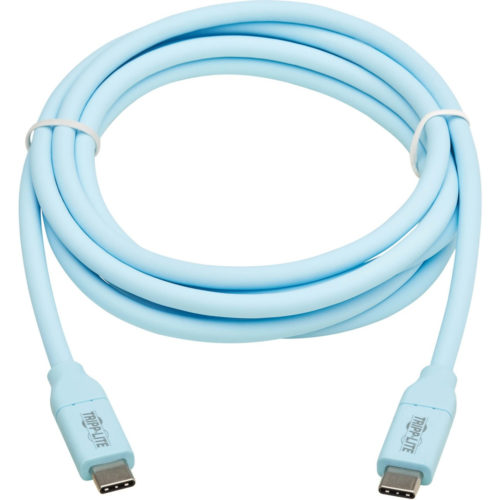 Tripp Lite U040AB-006CS5LB USB-C to USB-C Cable (M/M), Light Blue, 6 ft. (1.8 m)6.60 ft USB-C Data Transfer Cable for MacBook Pro, Ch… U040AB-006CS5LB