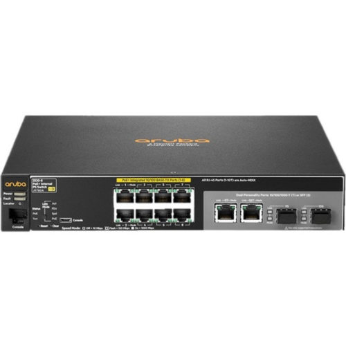 Aruba 2530-8-PoE+ Switch8 PortsManageable2 Layer SupportedModular2 SFP SlotsOptical Fiber, Twisted Pair1U HighRack-mo… J9780A#AC3