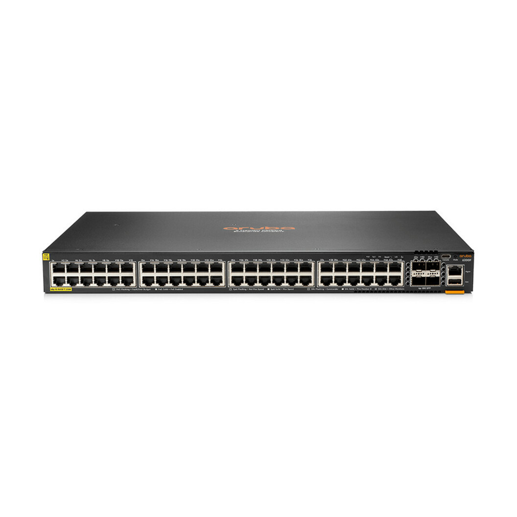 Aruba 6200F 48G Class4 PoE 4SFP+ 370W Switch48 PortsManageable3 Layer SupportedModular370 W PoE BudgetTwisted Pair, Optical… JL727A#ABA
