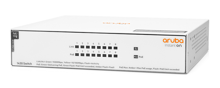 aruba-instant-on-1430-8g-class4-poe-64w