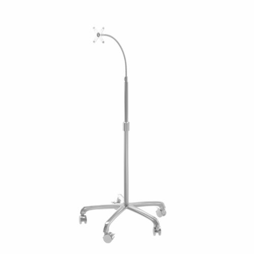 Cta Digital Accessories Heavy Duty Rolling Floor Stand w/ VESA compatible Flexible Gooseneck2.50 lb Load Capacity58″ HeightFloor StandMetalWhite ADD-HFSGNV