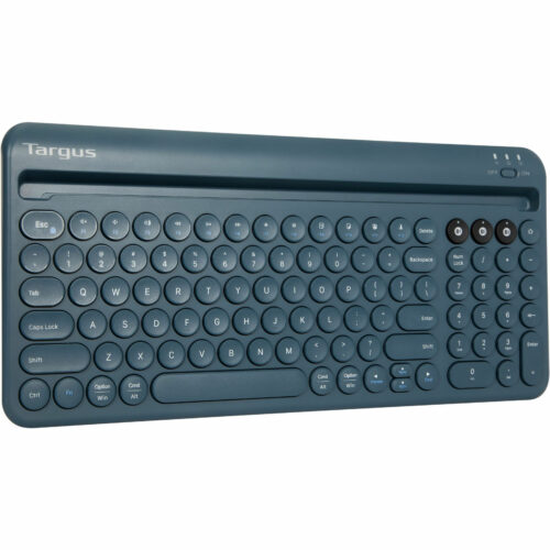 Targus Multi-Device Bluetooth Antimicrobial Keyboard with Tablet/Phone Cradle (Blue)Wireless ConnectivityBluetoothEnglishTablet P… PKB86702US