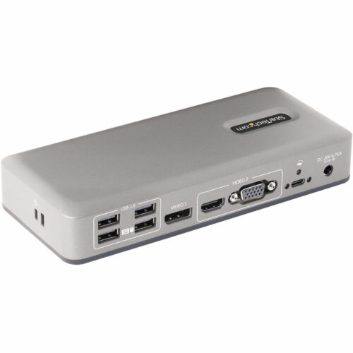 Startech .com Dual-Monitor USB-C Docking Station, DisplayPort & HDMI/VGA Multi Monitor Dock up to 4K 60Hz, USB-C Dock, 7x USB Hub, 85W PD… 101N-USBC-DOCK