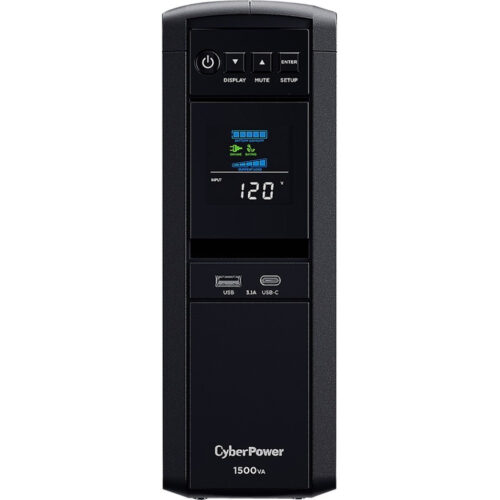 Cyber Power PFC Sinewave CP1500PFCLCDA 1500VA Tower UPSTowerAVR8 Hour Recharge2.50 Minute Stand-by120 V AC Input120 V AC… CP1500PFCLCDA