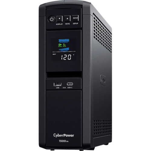 Cyber Power PFC Sinewave CP1500PFCLCDA 1500VA Tower UPSTowerAVR8 Hour Recharge2.50 Minute Stand-by120 V AC Input120 V AC… CP1500PFCLCDA