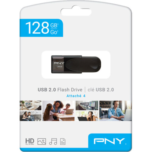 PNY Technologies 128GB Attaché 4 2.0 Flash Drive128 GBUSB 2.0 Type ABlack Warranty P-FD128ATT4-GE