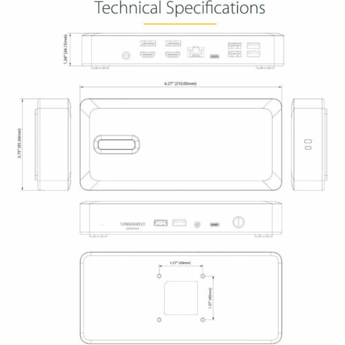 Startech .com Thunderbolt 4 Multi-Display Docking Station, Quad/Triple/Dual Monitor Dock, 2x HDMI/2x DP, 7x USB Hub, 2.5Gb Ethernet, 98W… 132N-TB4USB4DOCK